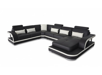 Wohnzimmer Ecksofa U-Form Holz Neu Modernes Design Polsterung Couch