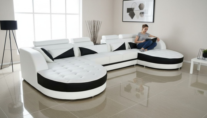 Wohnlandschaft Eck Sofa Design Modern Sofa Couchen Ecksofa U-Form Stoff Couch