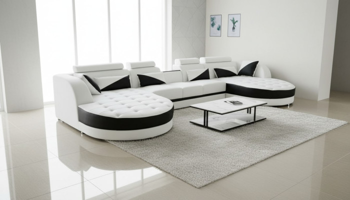 Wohnlandschaft Eck Sofa Design Modern Sofa Couchen Ecksofa U-Form Stoff Couch