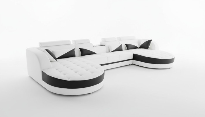 Wohnlandschaft Eck Sofa Design Modern Sofa Couchen Ecksofa U-Form Stoff Couch