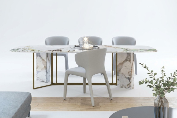 Luxus Möbel Marmor Tische 180x90cm Wohnzimmer Hotel Esszimmer Tisch Designer Neu