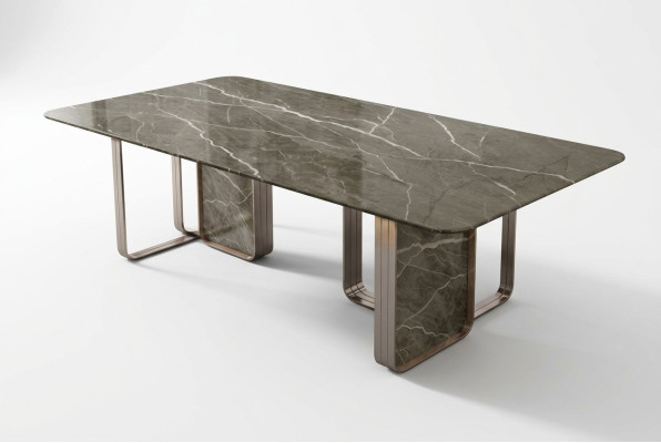 Designer Polster Luxus Tisch Tische 240x100 Esstische Marmor Esstisch Esszimmer
