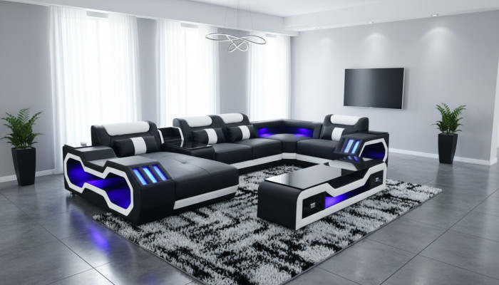 Wohnlandschaft Design Modern Ecksofa U-Form Sofa Wohnlandschaft Neu Polster Sofa