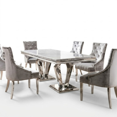 Esstisch Moderne Esszimmer Wohnzimmer Küche Design Tisch Metall