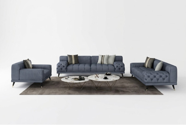 Luxus moderne Sofas Sitzgarnitur 321 Sitzer Sofas Polster Chesterfield Leder Neu