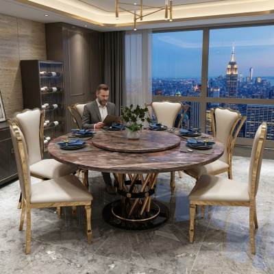 Marmor Stil Küche Moderner Esstisch Tisch Tische Esszimmer Luxus Möbel Design