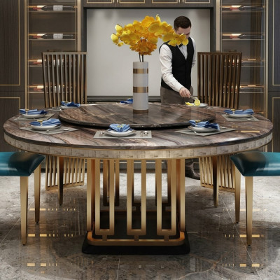 Luxus Runder Tisch Runde Tische Edelstahl Möbel Design Esszimmer Esstische Neu