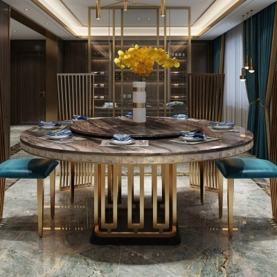 Luxus Runder Tisch Runde Tische Edelstahl Möbel Design Esszimmer Esstische Neu