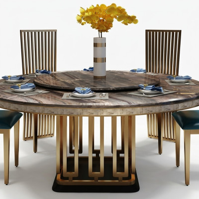 Luxus Runder Tisch Runde Tische Edelstahl Möbel Design Esszimmer Esstische Neu