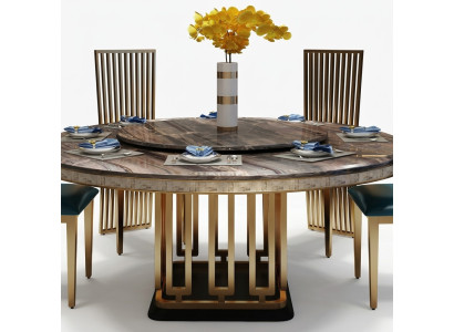 Luxus Runder Tisch Runde Tische Edelstahl Möbel Design Esszimmer Esstische Neu