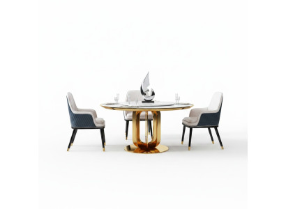 Luxus Runder Tisch Runde Design Tische Edelstahl Möbel Esszimmer Esstische Neu