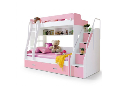 Jugendbett Betten Rosa Kinderbett Doppelstockbett Stockbett Holz Möbel Holz Neu