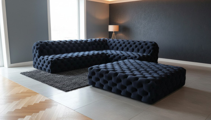 Sofa Ecksofa L Form Sessel Hocker Ecksofa Polster 2tlg. Neu Modernes