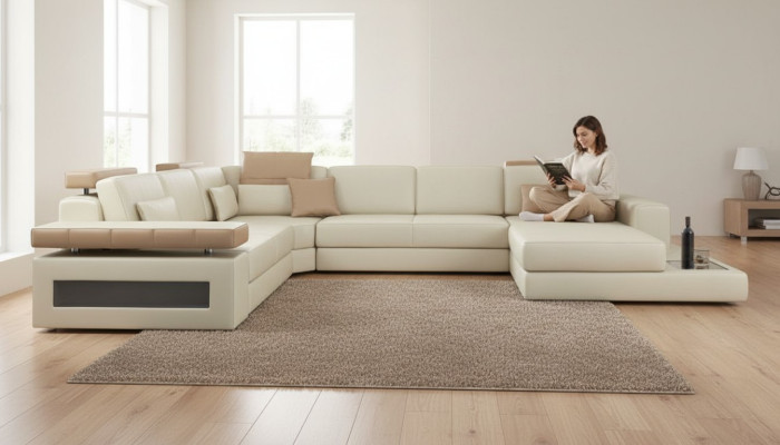 U Form Ecksofa Couch Polster Big xxl Sofas Couchen Sofa Wohnlandschaft Neu