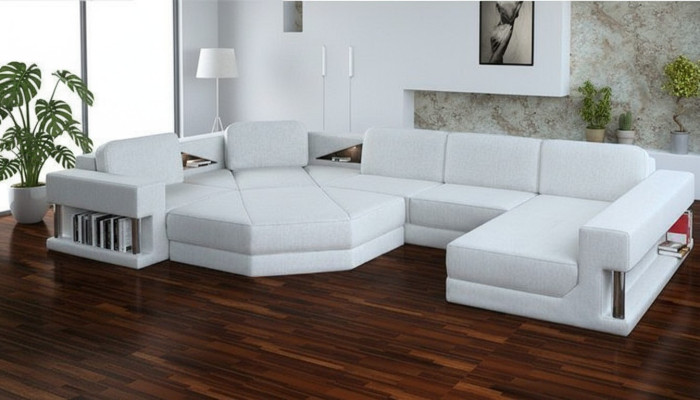 Wohnlandschaft Design Stoff Sofas Bettunktion Schlaf Couch Ecksofa U Form Sofa