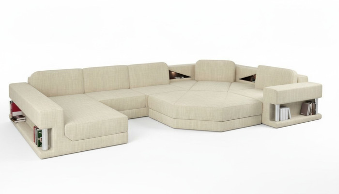 Design Ecksofa Stoff Moderne Sofas U-Form Wohnlandschaft Polsterecke Möbel Neu