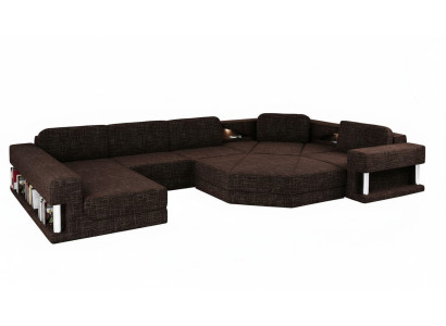 Design Ecksofa U-form Bettfunktion Couch Textil Sofas Schlafsofa Leder Stoff Neu
