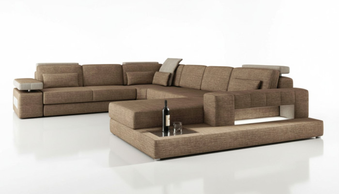 Eck Sofa Couch Polster Wohnlandschaft U Form Ecksofa Wohnlandschaft Neu
