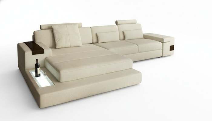 Design Couch Polster Textil Leder Eck Stoff Ecksofa L Form Sofa Couch