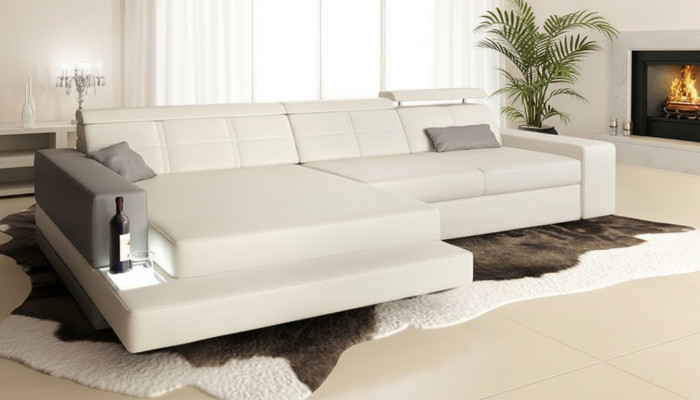 Eck L Form Textil Sofa Design Ledersofa Ecksofa Polster Eck Couch Sitz Couchen