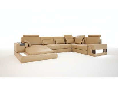 Design Polster Modern Leder Bettfunktion neu Stoff Ecksofa U-Form Sofa Couch