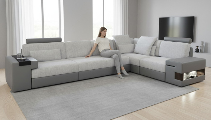 Designer Ecksofa Wohnzimmer Wohnzimmer Luxus L-form Sofas neue Stoffsofas