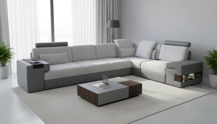 Designer Ecksofa Wohnzimmer Wohnzimmer Luxus L-form Sofas neue Stoffsofas