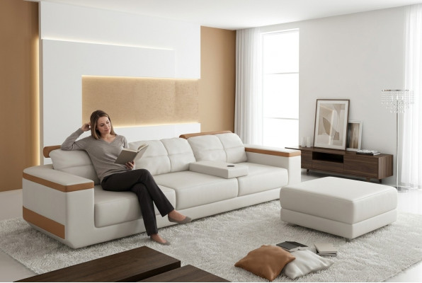 Sofa 3 Sitzer Textil Sofas Couch Polster Luxus Sofa Modern Stil Big xxl couchen