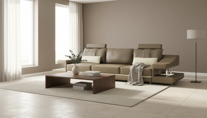 Moderne Designer Luxus Sofa 3 Sitzer Möbel Polster Leder Braun Big Sofas Couchen