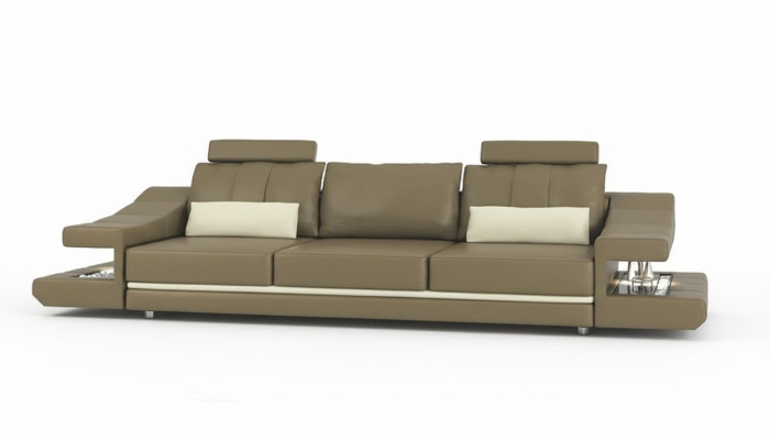 Moderne Designer Luxus Sofa 3 Sitzer Möbel Polster Leder Braun Big Sofas Couchen