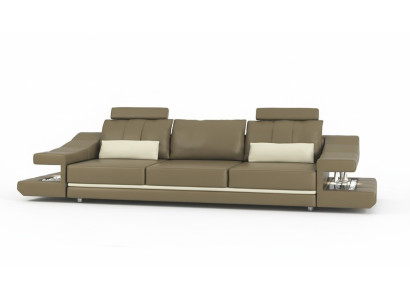 Moderne Designer Luxus Sofa 3 Sitzer Möbel Polster Leder Braun Big Sofas Couchen