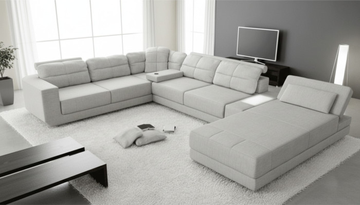 Eck Sofa Couch Polster Ecke Leder Sofa Couchen Möbel Neu Wohnlandschaft U Form