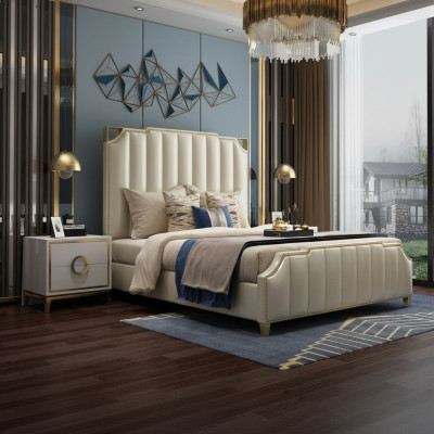 Design Bett Betten 180x200cm Dubai Doppel Hotel Holz Schlafzimmer Luxus