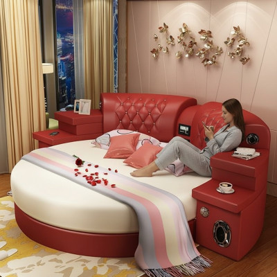 Rundes Bett Rund Betten Multifunktion Hotel Polster Led Regal Kingsize