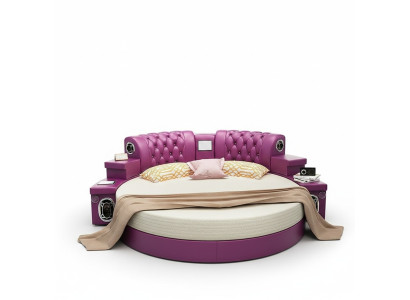 Rundes Kingsize Bett Rund Betten Multifunktion Hotel Polster Led Regal
