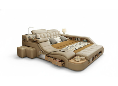 Multifunktion Betten Luxus Leder Bett Polster Moderne Hotel Massage Funktion Neu