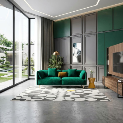 Sofa 2 Sitzer Velvet Zweisitzer Relax Samt Holz Club Sitz Design Couch Lounge