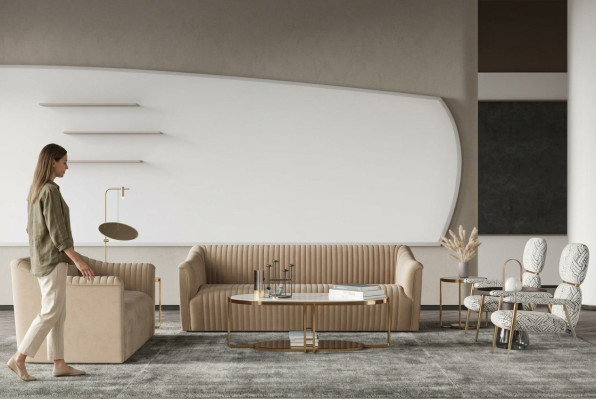 Samt Sofa 2 Sitzer Wohnlandschaft Relax Massivholz Sitz Design Couch Lounge