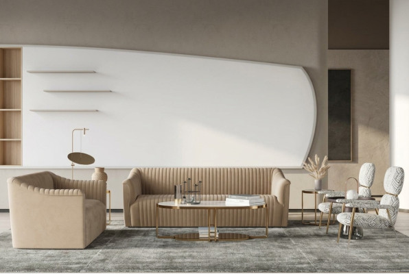 Samt Sofa 2 Sitzer Wohnlandschaft Relax Massivholz Sitz Design Couch Lounge