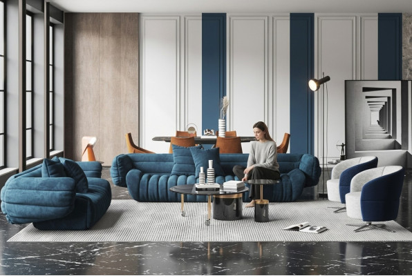 Samt Sofa 2 Sitzer Wohnlandschaft Massivholz Relax Sitz Design Couch Lounge
