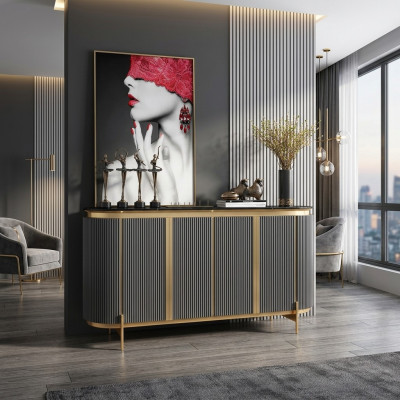 Modernes Sideboard Kommode Highboard Schrank Anrichte Hochglanz