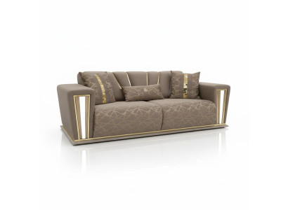 Sofa 3 Sitzer Textil Holz Modern Sofa Polster Couch Sofas Design Luxus Neu Sofa