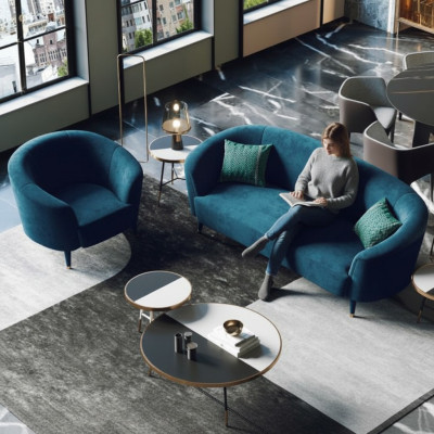 Samt 3 Sitzer Stoff Sofa Wohnlandschaft Relax Sitz Design Couch Lounge Sofas