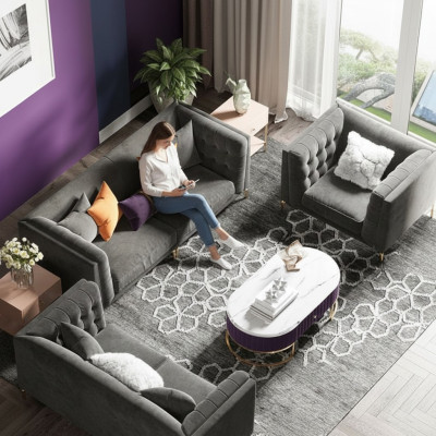 Stoff Wohnlandschaft Relax Sitz Design Couch Lounge Sofas Samt Sofa 3 Sitzer
