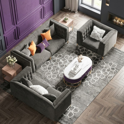 Stoff Wohnlandschaft Relax Sitz Design Couch Lounge Sofas Samt Sofa 3 Sitzer