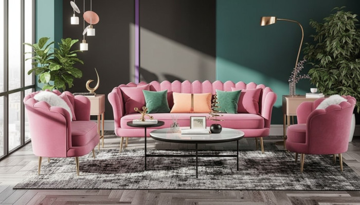 Couchen Möbel Relax Sitz Design Couch Lounge Sofas Textil Sofa 3 Sitzer Samt Neu