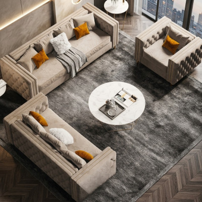 Samt Wohnlandschaft Relax Sitz Design Couch Lounge Sofas Sofa 3 Sitzer 233 cm