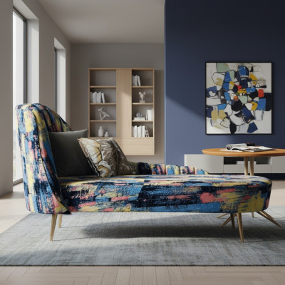Chaiselounge Polster Textil Modern Relax Sitz Luxus Möbel Wohnlandschaft