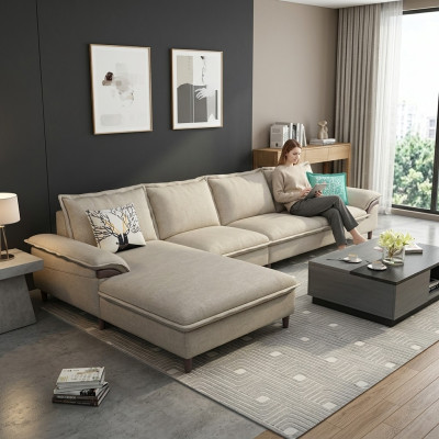 Wohnlandschaft Ecksofa Polster Textil Modern Relax Sitz Luxus Möbel Sofa 329 cm