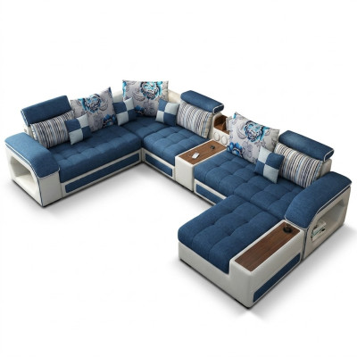 Ecksofa U-form Polster Modern Relax Sitz Luxus Möbel Wohnlandschaft Sofa Couch